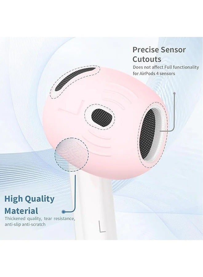 5 أزواج لـ AirPods 4 أذن نصائح تغطية ، الرياضة المضادة للانزلاق المضادة للخدش الجلد ناعم السيليكون Eartip ، AirPods 4 جيل أذن إكسسوارات ، متوافقة مع Apple AirPods الجيل الرابع (5 ألوان مزيج) - Image 4
