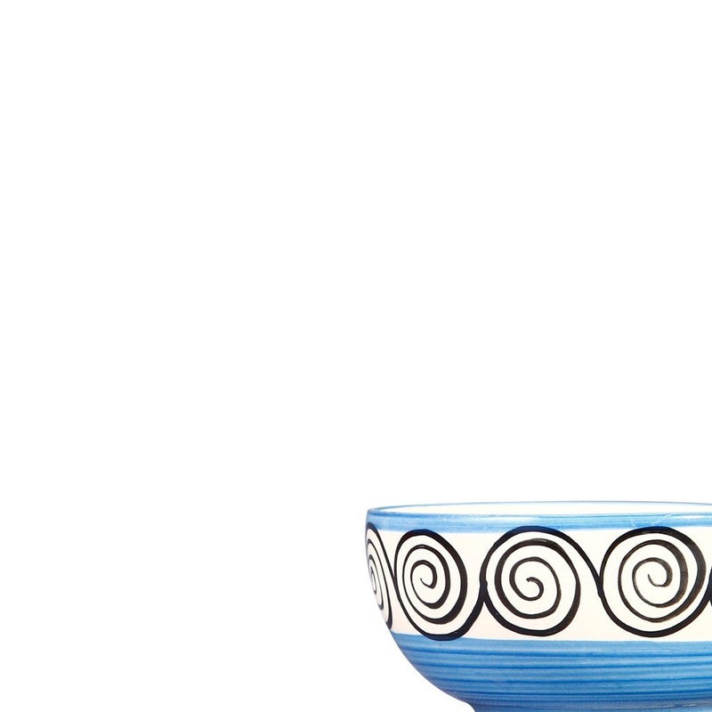Caffeine Ceramic Handmade Blue Doodle Katori Bowl Set of 8 - Image 2