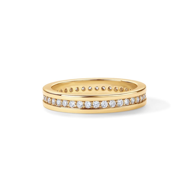 PAVOI 18K Yellow Gold Plated Stacking Tiny Cubic Zirconia Band | Eternity Rings for Women | Thumb Ring | Size 7 - Image 3