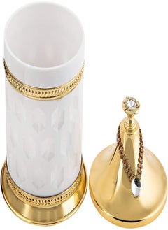 Almarjan Almarjan 0.75 Liter Acrylic Canister Bowl, White And Gold - M626017MT  - Image 5