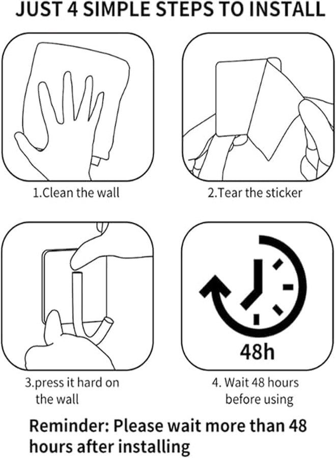 CALYXIA Premium Transparent Wall Hooks with Gold Finish | No Drill Self Adhesive Wall Hooks for Hanging | Waterproof & Strong Hold Wall Hooks for Bathroom, Kitchen, Office & Bedroom (Pack of 4) - Image 5