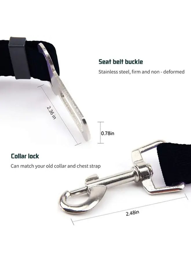 Dog Car Seat Belt Safety Protector For Cars Trucks SUV Heavy Duty Reflective Red Breakaway Leash Collar With Adjustable Strap And Secure Buckle For Small Medium Dogs Travel Everyday Use - Image 4