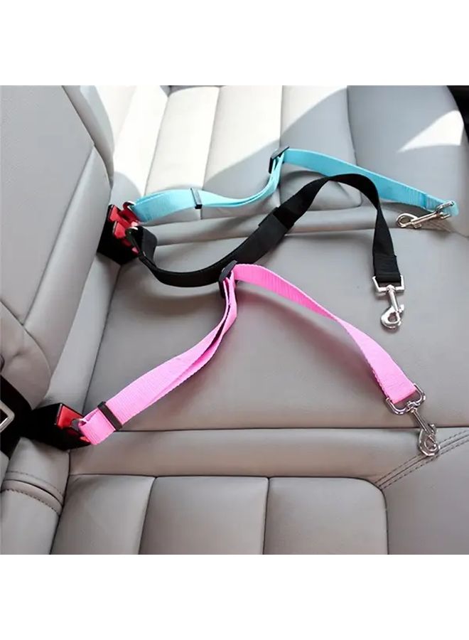 Dog Car Seat Belt Safety Protector For Cars Trucks SUV Heavy Duty Reflective Red Breakaway Leash Collar With Adjustable Strap And Secure Buckle For Small Medium Dogs Travel Everyday Use - Image 1