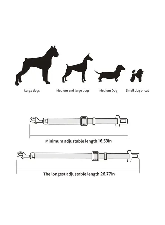 Dog Car Seat Belt Safety Protector For Cars Trucks SUV Heavy Duty Reflective Red Breakaway Leash Collar With Adjustable Strap And Secure Buckle For Small Medium Dogs Travel Everyday Use - Image 3