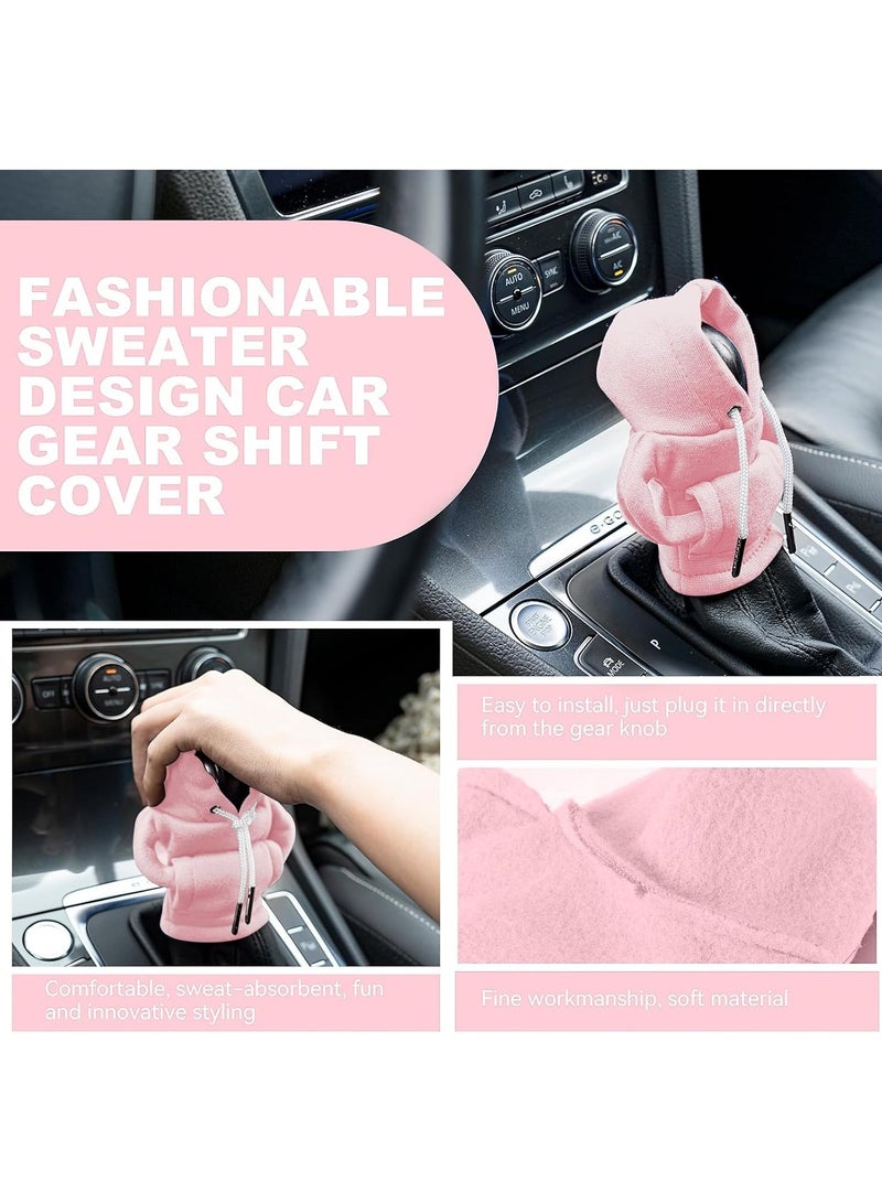 سكينة هودي قير ذراع نقل الحركة  - مناسب لجميع أنواع السيارات - ملحق داخلي لطيف للسيارة - إكسسوارات وتزيينات السيارات(وردي) - Image 3