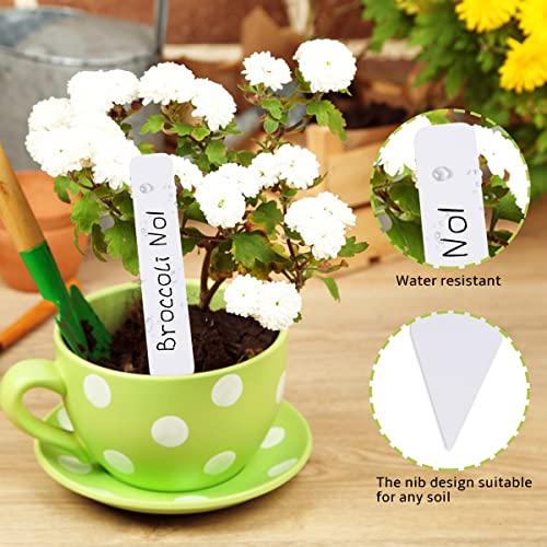 TDHDIKE Plant Labels 4 Inch 300Pcs Plastic Plant Name Tags for Seedlings Garden Labels Markers Nursery Plant Tags Seed Labels Plant Label Stakes with Permanet Marking Pen Plant Markers for Outdoor Garden - Image 4