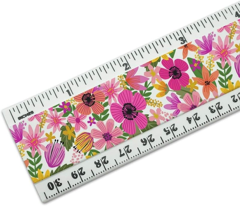 GRAPHICS & MORE Vivid Flowers 12 Inch Standard and Metric Plastic Ruler - Image 2