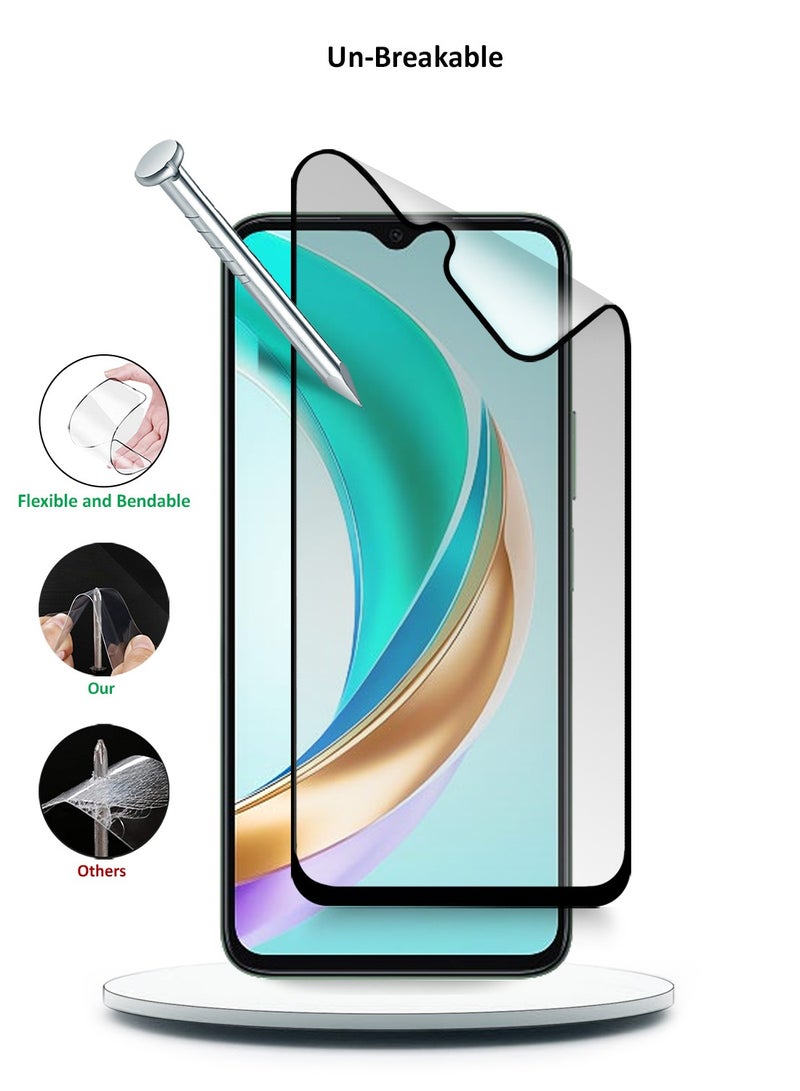 Wtech Honor X6b 4G 2024 Nano Ceramic Full Glue Full Cover Matte Flexible Screen Protector (MSCNMN) - Clear/Black - Image 3