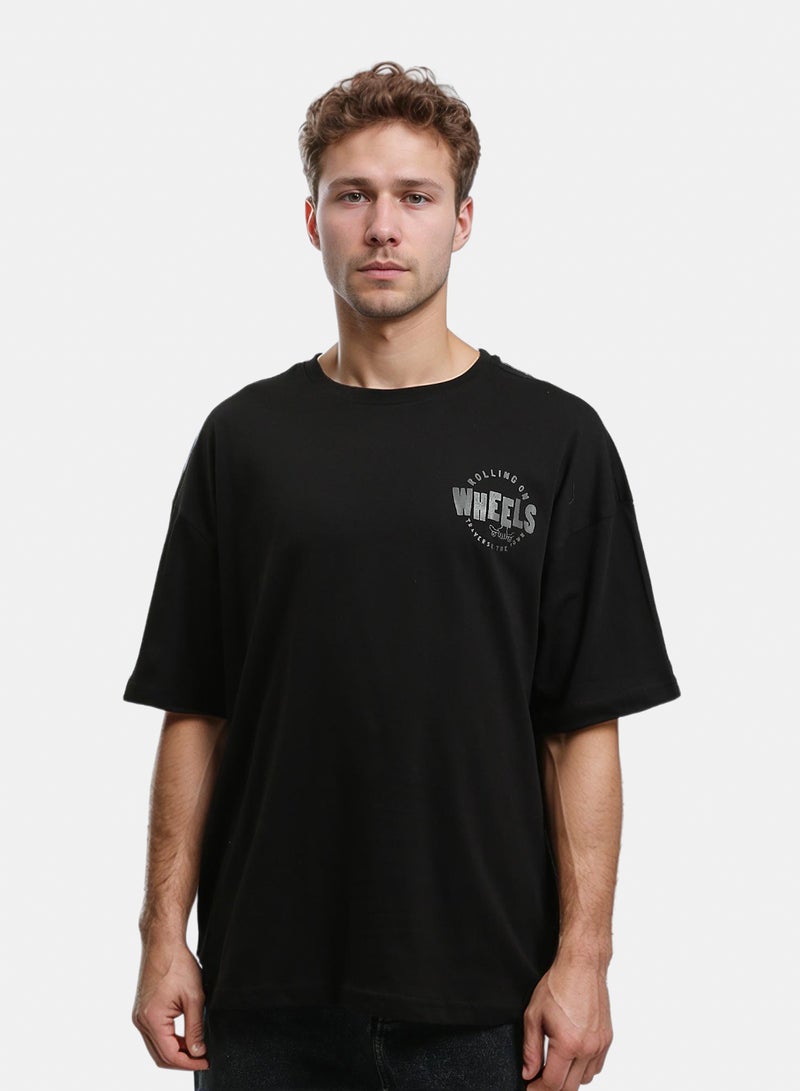RAVIN Men’s Oversized "Rolling on Wheels" Graphic T-Shirt - Image 1