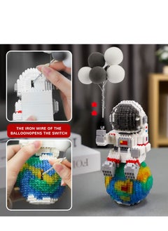 SYOSI Astronaut Micro Mini Building Sets, Space Model Block Set,1368 PCS with LED Lighting Kit and Small Balloon for Adults and Teens  - Image 2