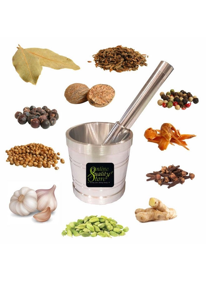 Online Quality Store Kitchen Khalbatta Okhli Masher |Mortar and Pestle Set |Aluminium Khal Batta|Imam dasta |Okhli|Musal|Khallad - Image 4