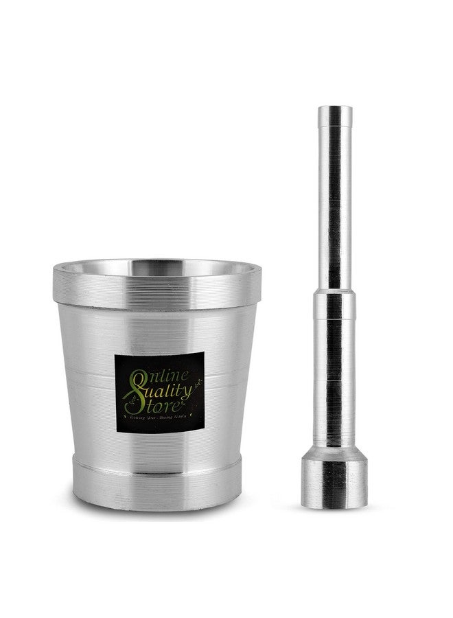 Online Quality Store Kitchen Khalbatta Okhli Masher |Mortar and Pestle Set |Aluminium Khal Batta|Imam dasta |Okhli|Musal|Khallad - Image 1