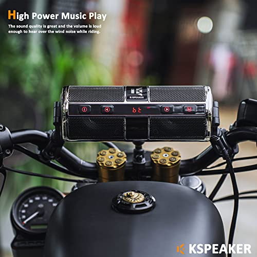 KSPEAKER Motorcycle Speakers Bluetooth Waterproof Radio Audio System Built-in Amplifier, Great for ATV, Scooter Bike,12 Volt Vehicle,3 Inch Metal Mp3 Player, K2ch - Image 4