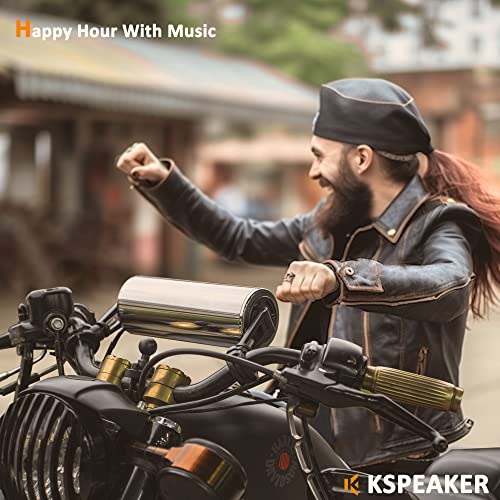 KSPEAKER Motorcycle Speakers Bluetooth Waterproof Radio Audio System Built-in Amplifier, Great for ATV, Scooter Bike,12 Volt Vehicle,3 Inch Metal Mp3 Player, K2ch - Image 5