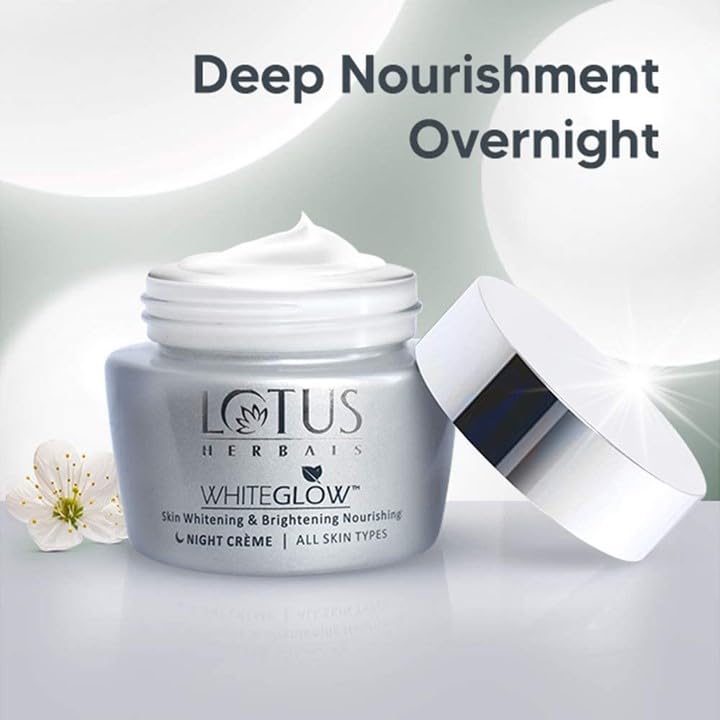 LOTUS HERBALS Lotus Herbals Whiteglow Gel Cream 60g Nourishing Night Cream 60g Intensive Serum 30ml Set of 3 - Image 4