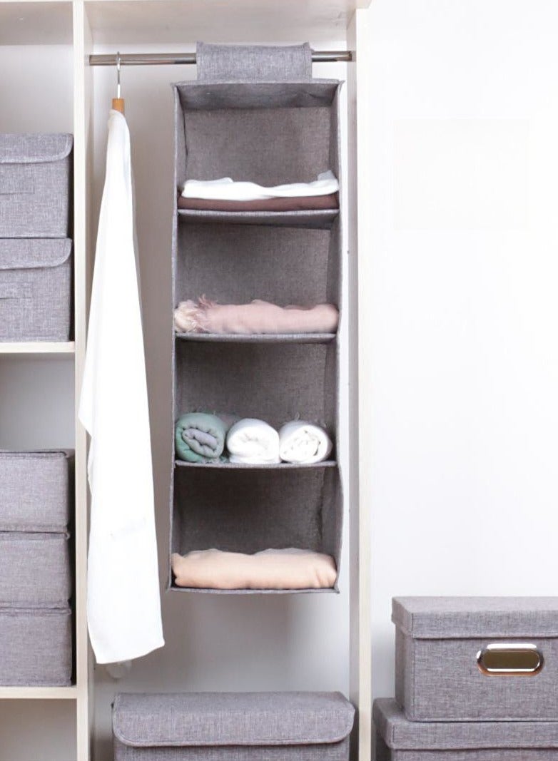 4-Shelf Hanging Closet Organizer, Wardrobe Clothes Organizer for Closet, Hanging Shelves for Closet - Image 2