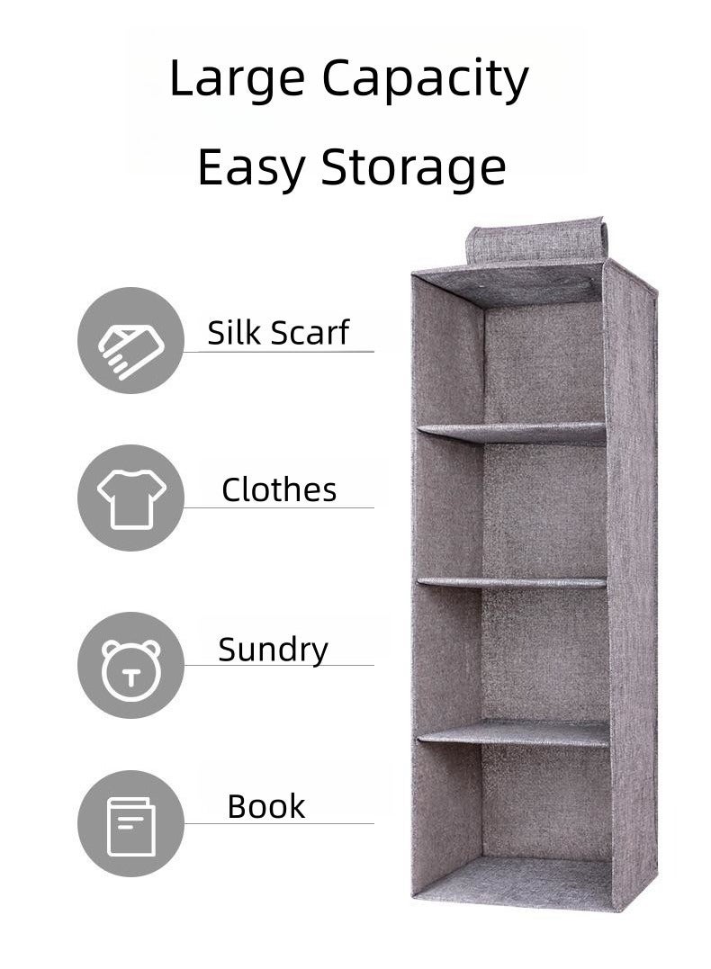 4-Shelf Hanging Closet Organizer, Wardrobe Clothes Organizer for Closet, Hanging Shelves for Closet - Image 3