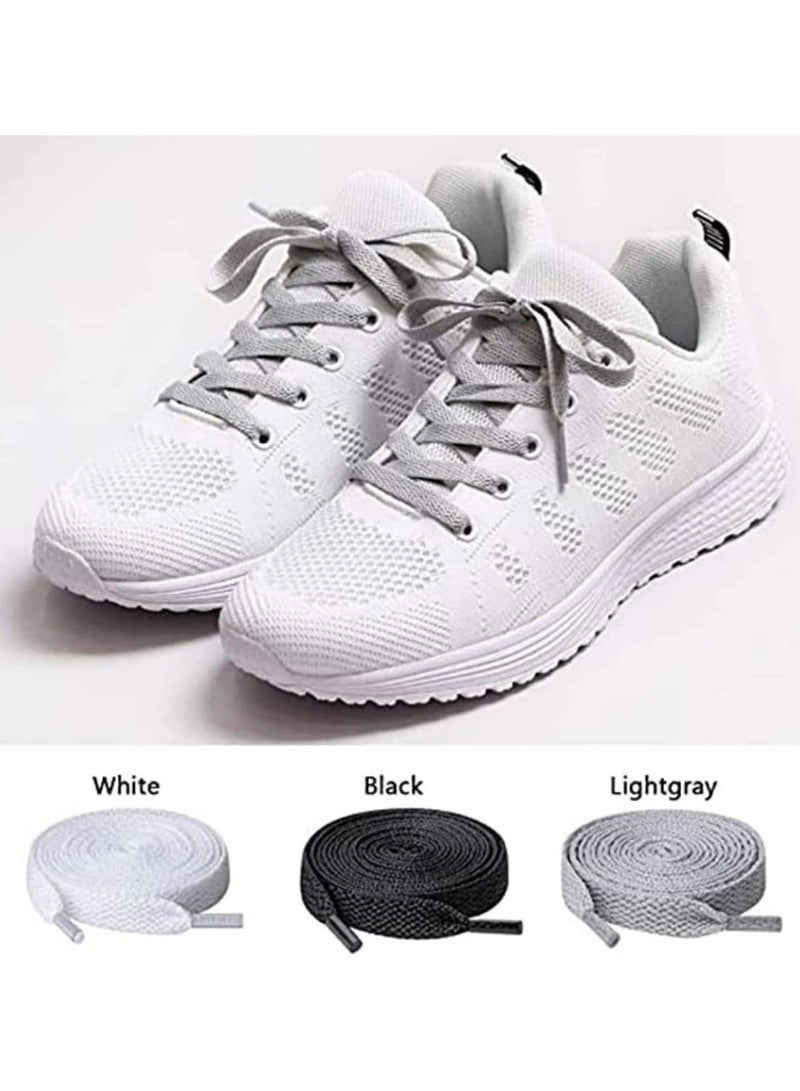 Shoelaces, 3 Pair Flat Shoe Laces, Wide Shoelaces for Athletic Running Sneakers Shoes Boot Strings - Image 2