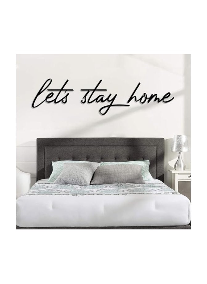 MIRFA Wooden Wall Art With Self Adhesive Base - Black (Let's Stay Home)  - Image 3