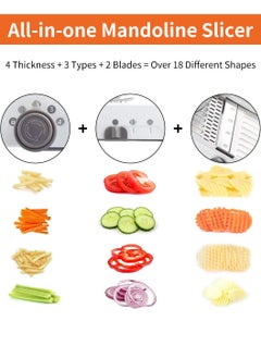 LEOKOR Food Slicer Stainless Steel Adjustable Thickness Vegetable Chopper Grater for Kitchen  - Image 2