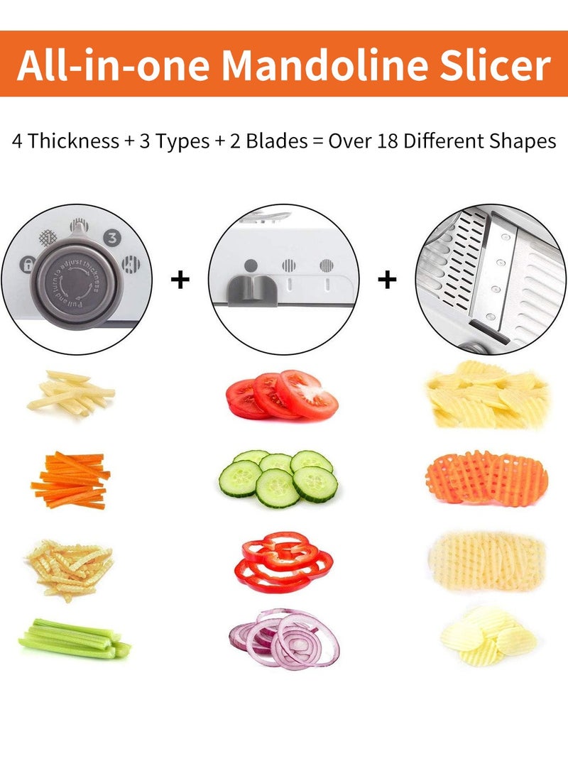 LEOKOR Food Slicer Stainless Steel Adjustable Thickness Vegetable Chopper Grater for Kitchen  - Image 2