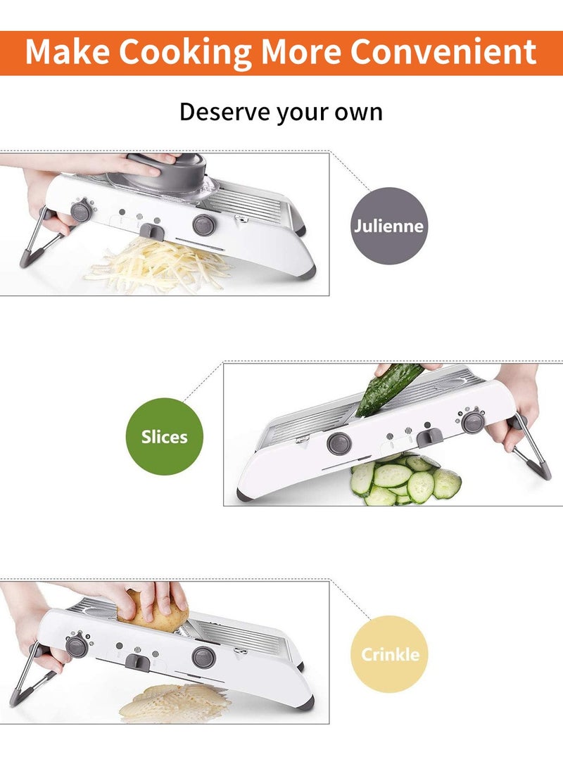 LEOKOR Food Slicer Stainless Steel Adjustable Thickness Vegetable Chopper Grater for Kitchen  - Image 5