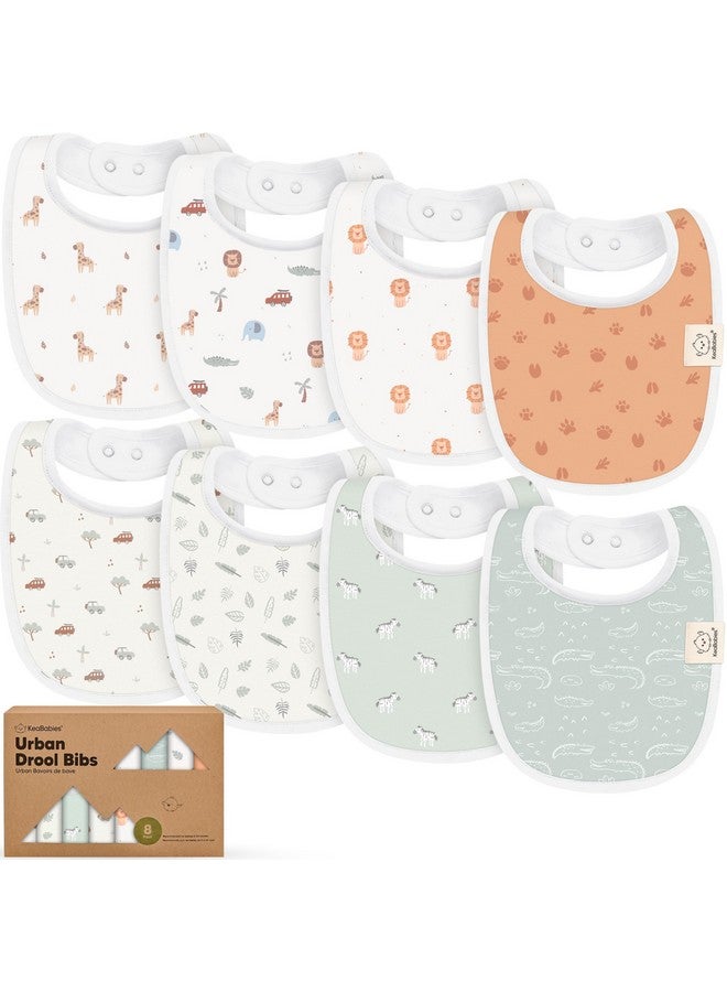 KeaBabies 8-Pack Organic Baby Bibs for Boys, Girls - Soft Cotton Drooling and Teething Baby Bibs, Baby Girl Bibs, Baby Boy Bibs, Baby Drool Bibs for Baby Girl, Boy, Newborn Infant Bibs (Wilderness) - Image 1