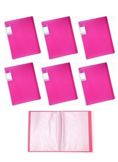 Maxi 6-Piece Display Book 20 Pockets Flourescent Pink Cover  - Image 1