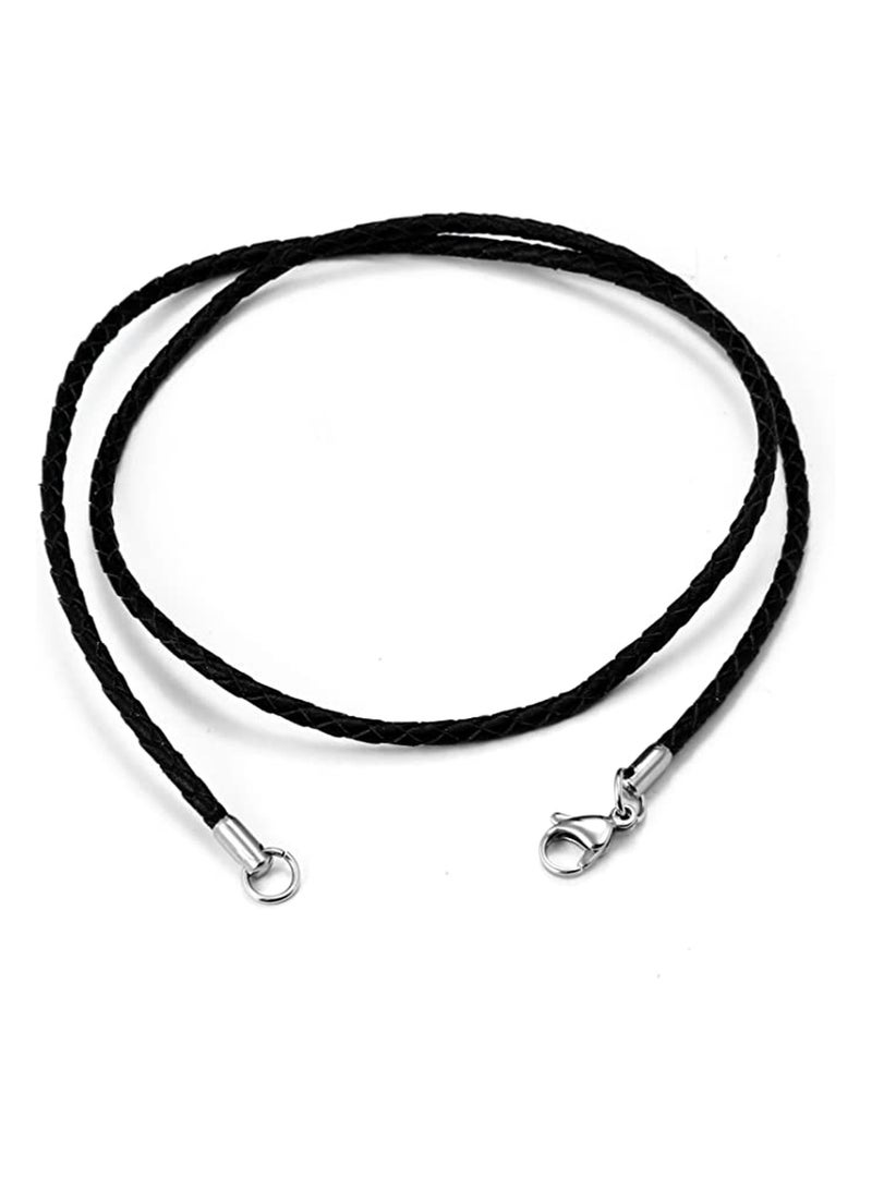 Men's black leather chain