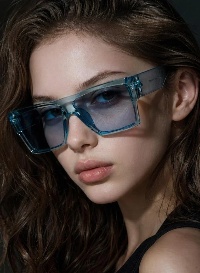 Take Two Rectangle Blue Sunglasses