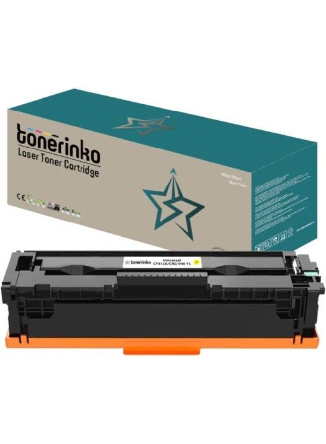 Toner Cartridge Tonerinko Premium Replacement Toner Cartridge Compatible With HP CF410A, 410X, CF410X, HP Color LaserJet Pro M477fdw, M477fdn, M452nw, M377dw, M452dn (Yellow Universal CF412A/CRG-046 YL) | CRG-046 YL - Image 1