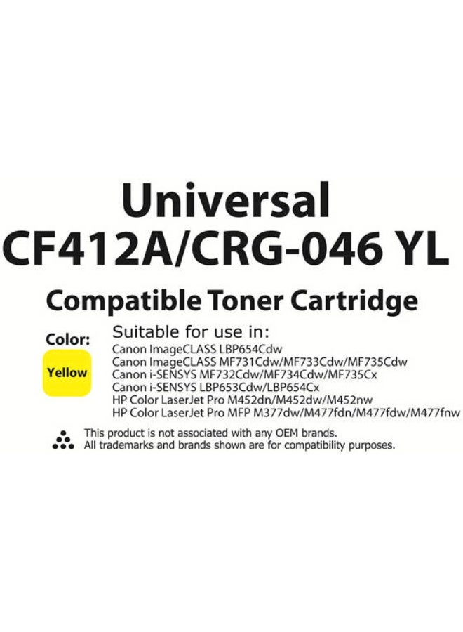 Toner Cartridge Tonerinko Premium Replacement Toner Cartridge Compatible With HP CF410A, 410X, CF410X, HP Color LaserJet Pro M477fdw, M477fdn, M452nw, M377dw, M452dn (Yellow Universal CF412A/CRG-046 YL) | CRG-046 YL - Image 4