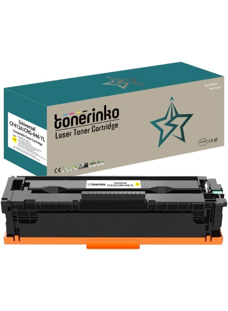 Toner Cartridge Tonerinko Premium Replacement Toner Cartridge Compatible With HP CF410A, 410X, CF410X, HP Color LaserJet Pro M477fdw, M477fdn, M452nw, M377dw, M452dn (Yellow Universal CF412A/CRG-046 YL) | CRG-046 YL - Image 3