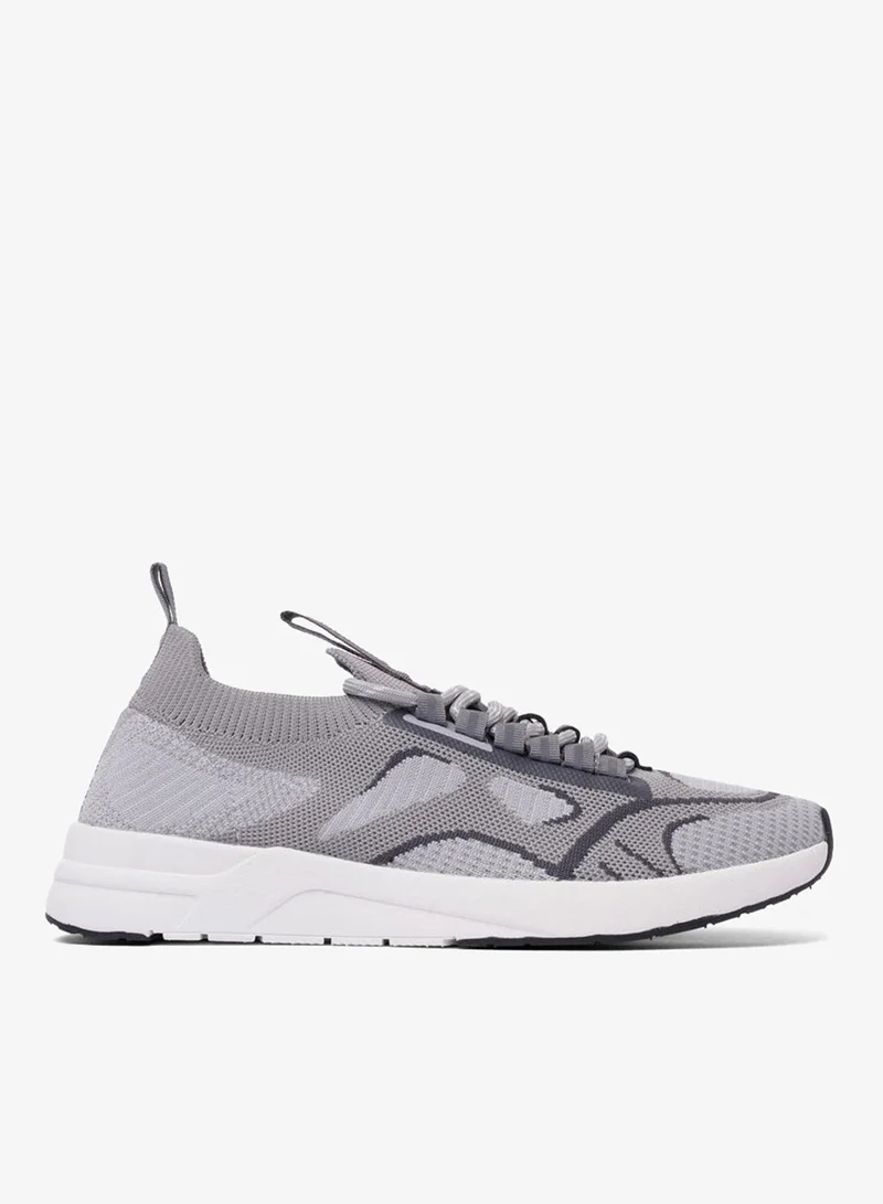 Coup Men’s Flexible Daily Textured Sneakers Lace-up Casual Shoes (Grey)