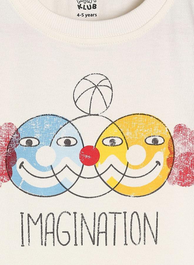 MINIKLUB Boys Cotton Printed T-Shirt with Clown Graphic - Image 3
