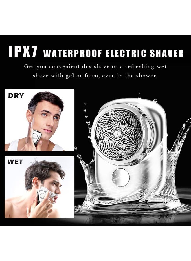 Generic Portable Electric Shaver, Electric Razor for Men, Mini-Shave, Pocket Size Portable Shaver, Beard Trimmer for Men, Hair Clippers & Hair Trimmer, Wet and Dry Mens Razor for Home, Car, Travel (SILVER)  - Image 2