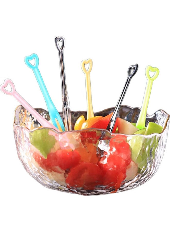Pinyu Disposable Fruit Forks, 500 Pieces, Food-Grade, For Children, Desserts, Cakes, Pastries, Transparent Forks, Simple Packaging - Image 3