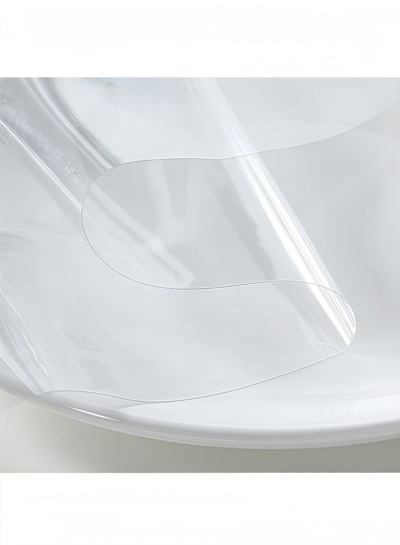 fantasize Clear Plastic Tablecloth Protector, 100% Waterproof and Oilproof, Stain-resistant Vinyl Table Cover for Indoor and Outdoor Dining Tables, 137x213cm - Image 3