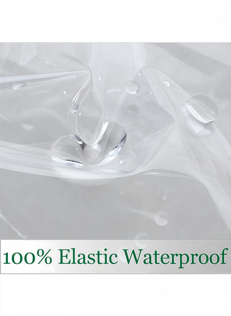 fantasize Clear Plastic Tablecloth Protector, 100% Waterproof and Oilproof, Stain-resistant Vinyl Table Cover for Indoor and Outdoor Dining Tables, 137x213cm - Image 5