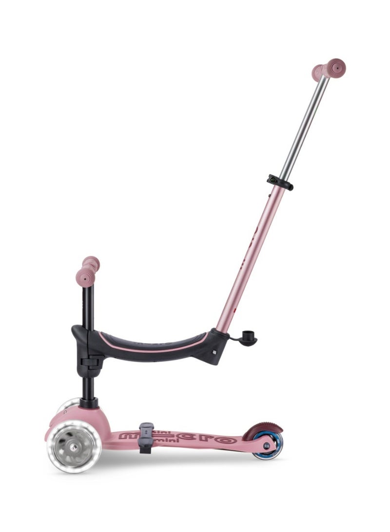 Micro Mini2Grow Deluxe LED 2.0 Dusty Rose | Mini Micro 2 Grow LED 4in1 Toddler's Trike | Handlebar Adjustable | Foldable | Lightweight | Boys & Girls | 1-6yrs | Pink - Image 4