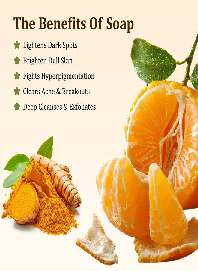 PALFICAB Kojic Acid Soap, Turmeric Soap Bar for Face & Body, Natural and Organic Ingredients, Orange Turmeric Kojic Acid Bar with Vitamin C, Shea Butter, Olive Oil, For All Skin Types, 2 Bars - Image 3