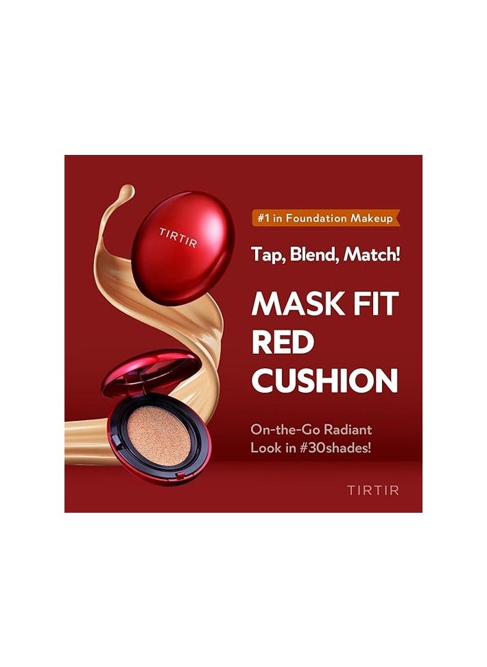 TIRTIR TIRTIR Mask Fit Red Cushion Foundation | Japan's No.1 Choice for Glass skin, Long-Lasting, Lightweight, Buildable Coverage, Semi-Matte (21N Ivory, 0.63 Fl Oz  - Image 2