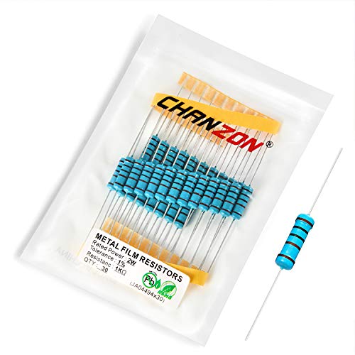Chanzon 30pcs 2W 1K Ω ohm Metal Film Fixed Resistor 0.01 ±1% Tolerance 1KR MF Through Hole Resistors Current Limiting Rohs Certificated - Image 2
