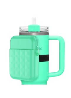 Water Bottle Pouch for Stanley Quencher Adventure 40oz & for Stanley IceFlow 20oz 30oz Tumbler, Portable Gym Tumbler Accessories, Water Bottle Zipper Pouch for Cards, Keys, Green