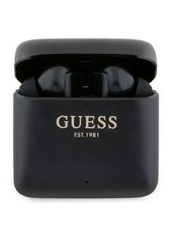 GUESS True Wireless Bluetooth Earbuds Satined Finish with Printed Logo - Black  - Image 1