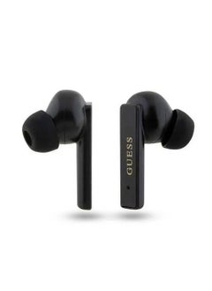 GUESS True Wireless Bluetooth Earbuds Satined Finish with Printed Logo - Black  - Image 4