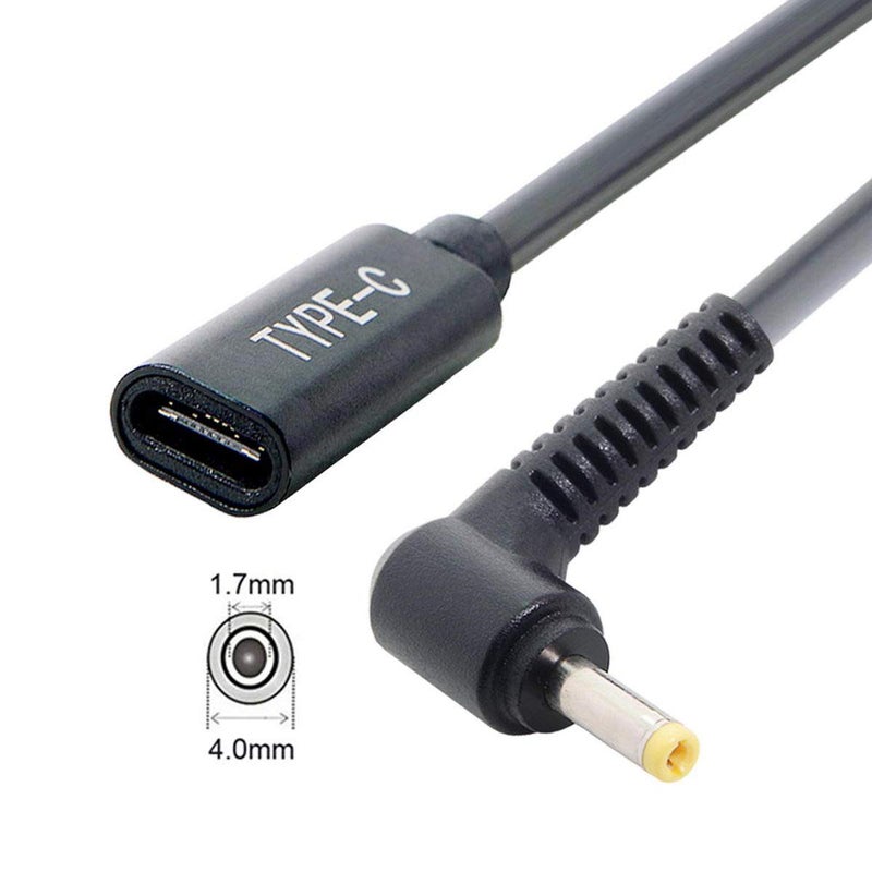 cablecc Type C USB-C Female Input to DC 4.0x1.7mm Power PD Charge Cable fit for Laptop 18-20V - Image 2
