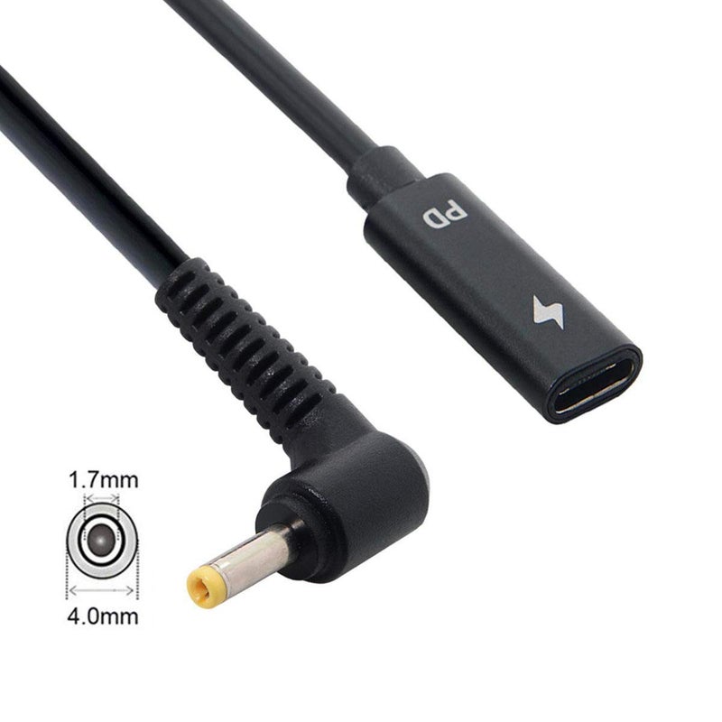 cablecc Type C USB-C Female Input to DC 4.0x1.7mm Power PD Charge Cable fit for Laptop 18-20V - Image 5