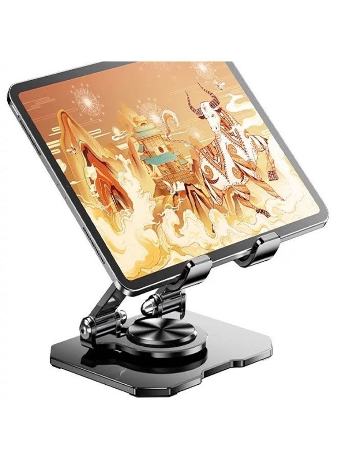 Foldable Aluminum Tablet Stand for Desk – 360° Adjustable iPad & Tablet Holder, Portable and Stable Mount for 5–12.9" Devices - Image 2
