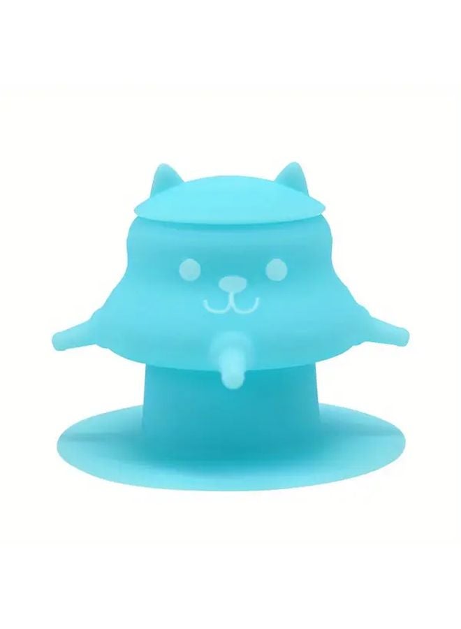 وعاء حليب أزرق للحيوانات الأليفة مع كوب شفاط مغذي محاكي 230 مل أدوات طعام متعددة المصاصات - Image 1